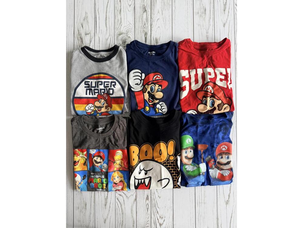Nintendo Boys Super Mario T Shirt Lot Size 12 & 12/14 Mario Luigi Bowser